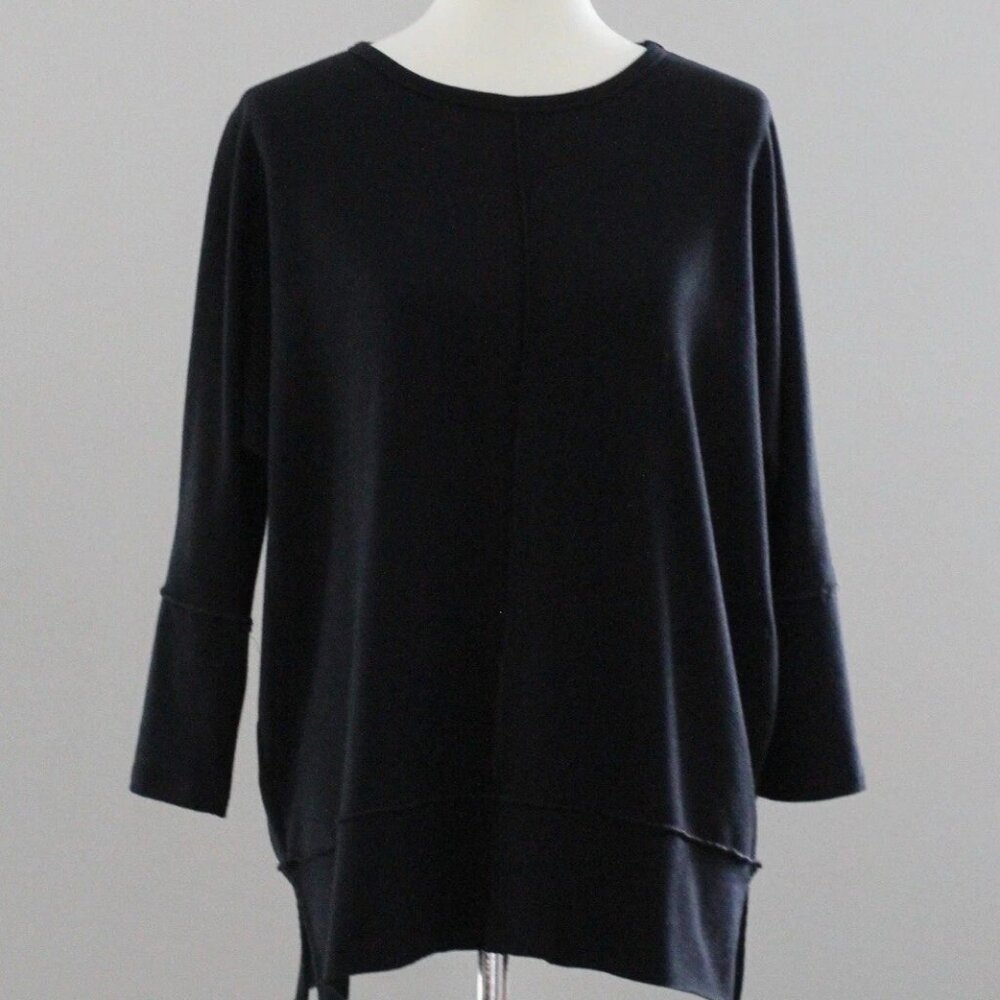 SPANX Perfect Length Top,  Three Quarter Dolman Sleeve, Black, XS